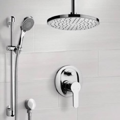 Ceiling Rain Shower System with Handheld, Rain Shower Head, Shower Faucet Set